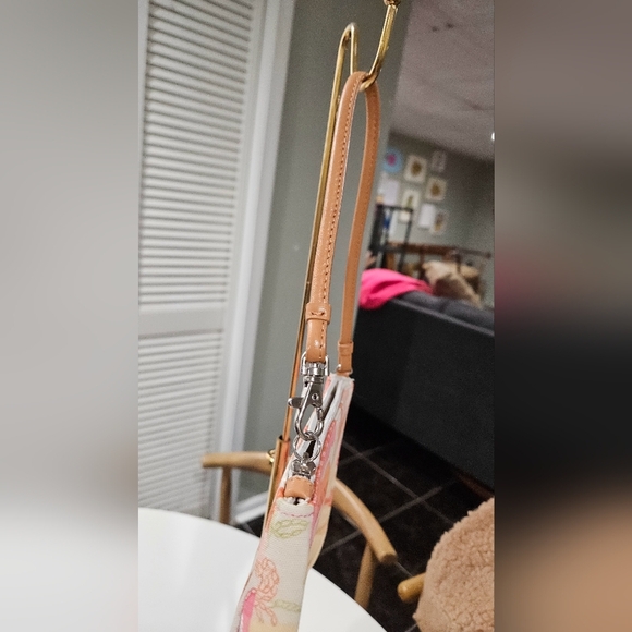 TALBOTS Cotton/linen Mini Bag W/ Patchwork Design In Vibrant Pink/green Multi. - Picture 4 of 13